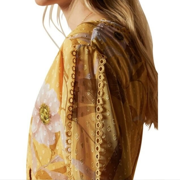 🍒EUC🍒 TED BAKER YELLOW FLORAL PRINT DRESS - Picture 3 of 9